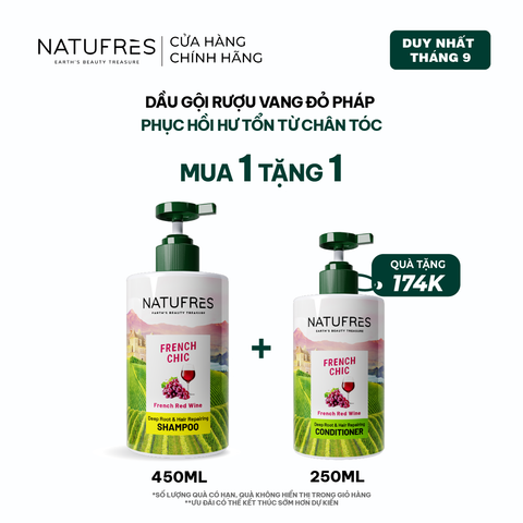  Dầu Gội Natufres French Chic Rượu Vang Đỏ Bordeaux 