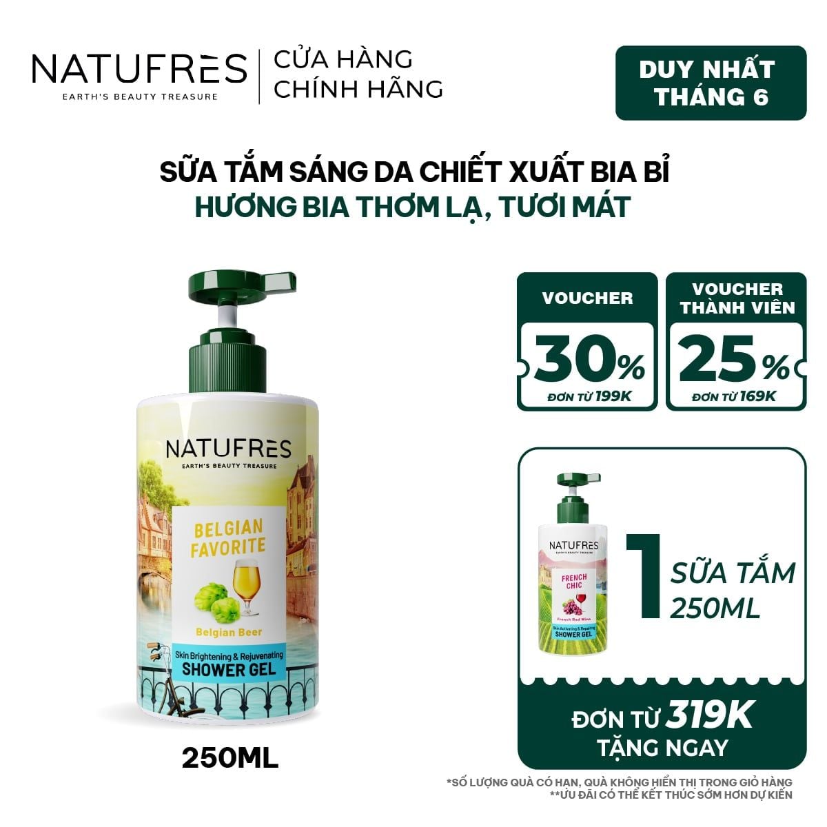  Sữa Tắm Natufres Belgian Favorite Chiết Xuất Bia Bỉ 