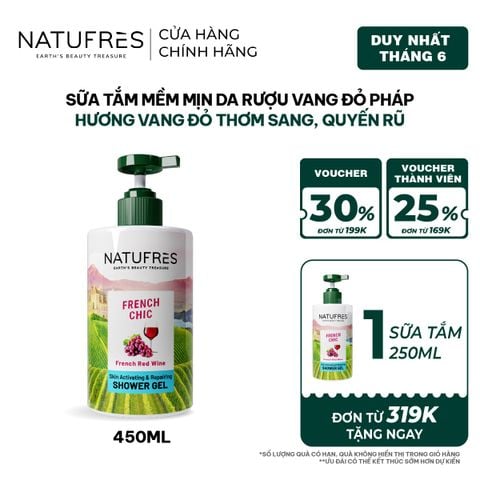  Sữa Tắm Natufres French Chic Rượu Vang Đỏ Bordeaux 