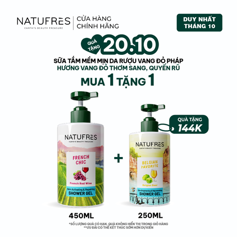  Sữa Tắm Natufres French Chic Rượu Vang Đỏ Bordeaux 