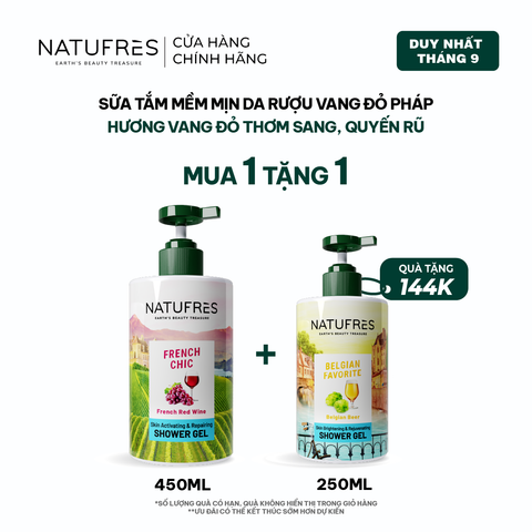  Sữa Tắm Natufres French Chic Rượu Vang Đỏ Bordeaux 