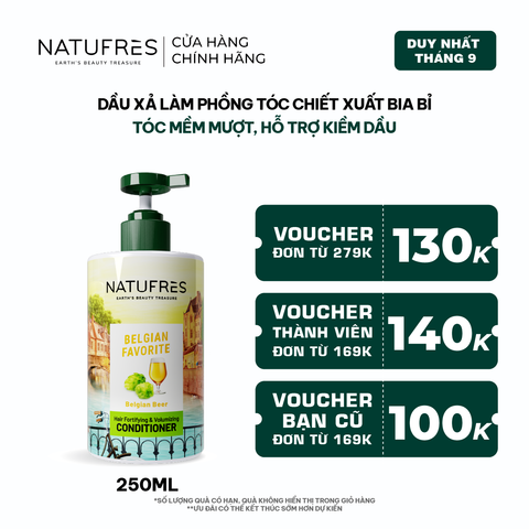  Dầu Xả Natufres Belgian Favorite Chiết Xuất Bia Bỉ 