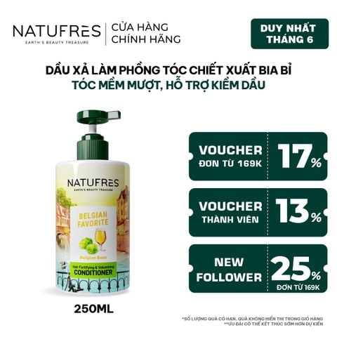  Dầu Xả Natufres Belgian Favorite Chiết Xuất Bia Bỉ 