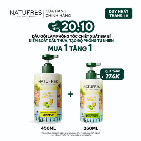  Dầu Gội Natufres Belgian Favorite Chiết Xuất Bia Bỉ 
