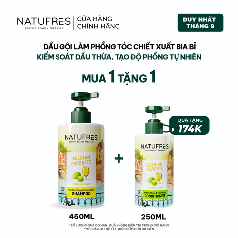  Dầu Gội Natufres Belgian Favorite Chiết Xuất Bia Bỉ 