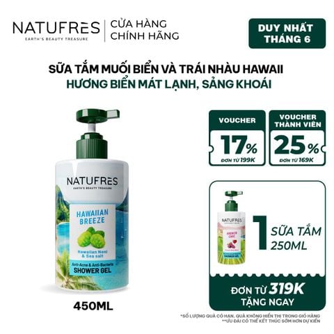  Sữa Tắm Natufres Hawaiian Breeze Muối Biển & Trái Nhàu Hawaii 