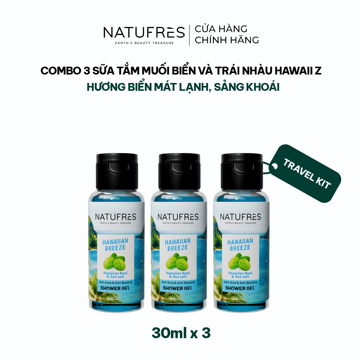  Sữa Tắm Natufres Hawaiian Breeze Muối Biển & Trái Nhàu Hawaii 