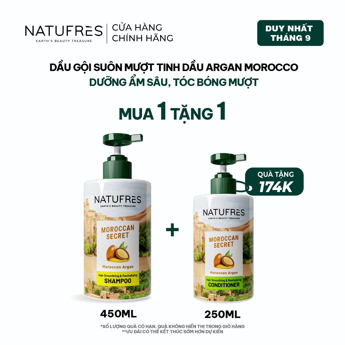  Dầu Gội Natufres Moroccan Secret Tinh Dầu Argan Morocco 