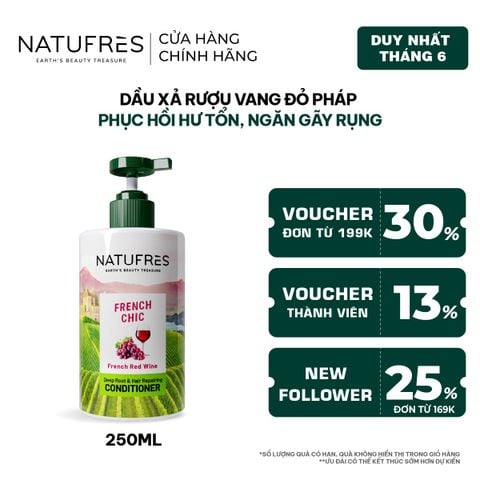  Dầu Xả Natufres French Chic Rượu Vang Đỏ Bordeaux 