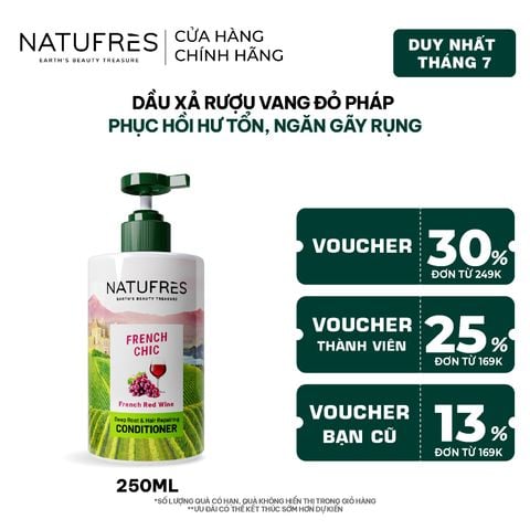  Dầu Xả Natufres French Chic Rượu Vang Đỏ Bordeaux 