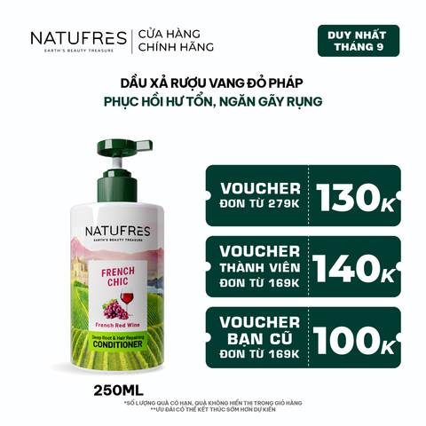  Dầu Xả Natufres French Chic Rượu Vang Đỏ Bordeaux 