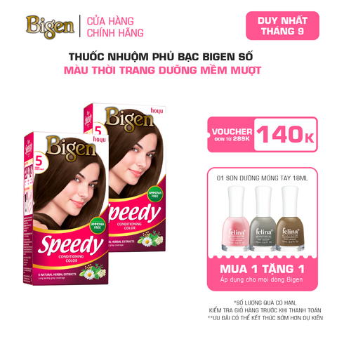  Combo 2 Thuốc Nhuộm Tóc Phủ Bạc Tại Nhà Bigen Số - Phủ Bạc Thảo Dược, Màu Thời Trang 80ml 