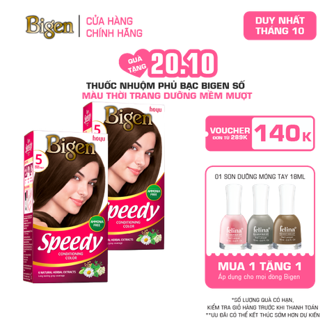  Combo 2 Thuốc Nhuộm Tóc Phủ Bạc Tại Nhà Bigen Số - Phủ Bạc Thảo Dược, Màu Thời Trang 80ml 