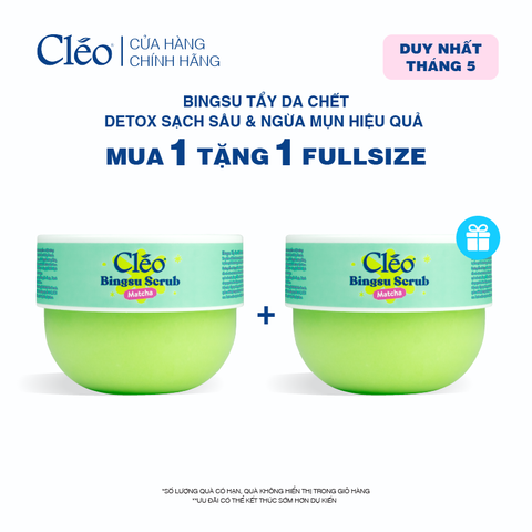 Bingsu Tẩy Da Chết Matcha Cleo - Làm Sạch Sâu Lỗ Chân Lông, Ngừa Mụn Lưng 200g 