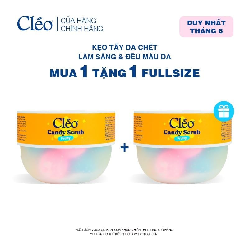  Kẹo Tẩy Da Chết Candy Fruity Cleo - Giảm Thâm Sần, Làm Sáng & Đều Màu Da 150g 