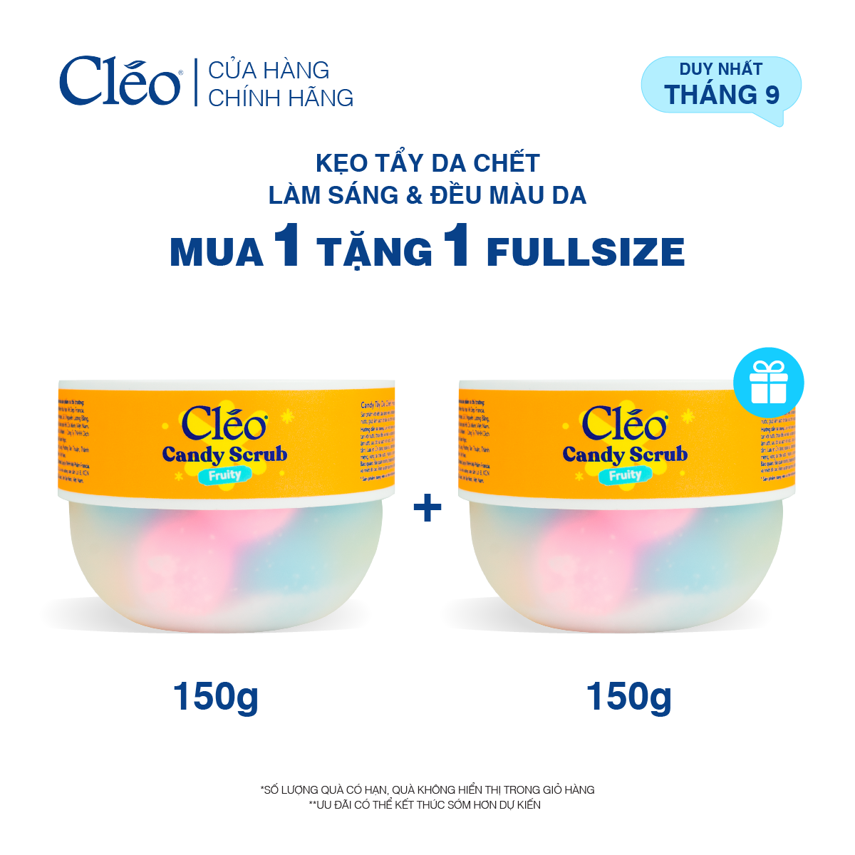  Kẹo Tẩy Da Chết Candy Fruity Cleo - Giảm Thâm Sần, Làm Sáng & Đều Màu Da 150g 
