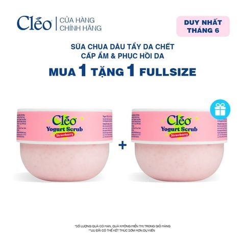  Sữa Chua Tẩy Da Chết Yogurt Strawberry Cleo - Làm Sạch Dịu Nhẹ, Cấp Ẩm Sâu Cho Da 200ml 