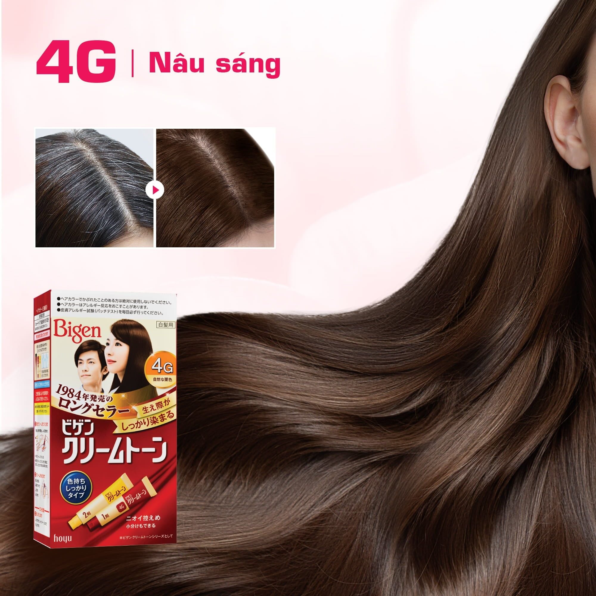  Thuốc Nhuộm Tóc Phủ Bạc Tại Nhà Bigen Cream Tone - Phủ Bạc Nội Địa Nhật Giữ Màu Bền Lâu 80ml 