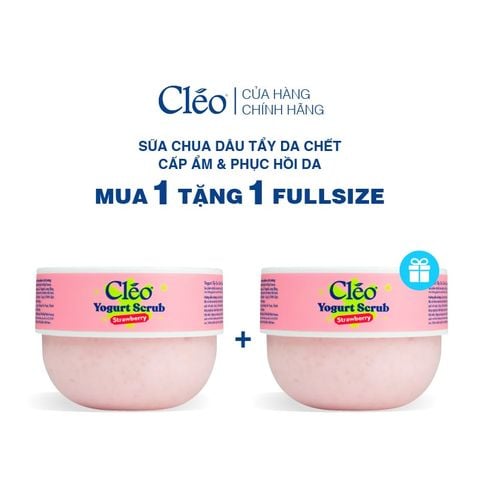  Sữa Chua Tẩy Da Chết Yogurt Strawberry Cleo - Làm Sạch Dịu Nhẹ, Cấp Ẩm Sâu Cho Da 200ml 