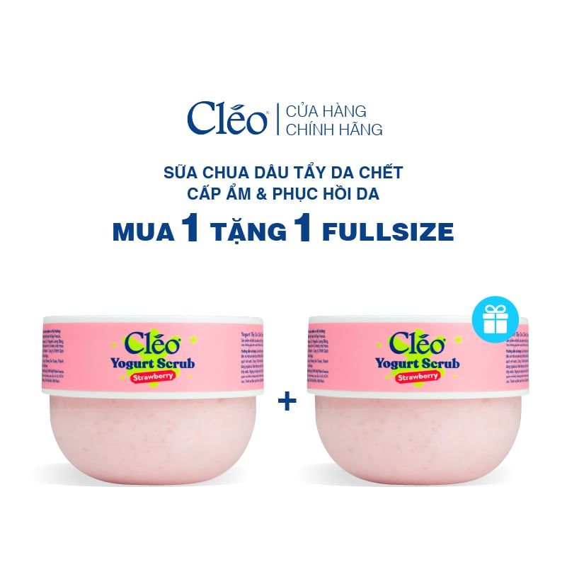  Sữa Chua Tẩy Da Chết Yogurt Strawberry Cleo - Làm Sạch Dịu Nhẹ, Cấp Ẩm Sâu Cho Da 200ml 