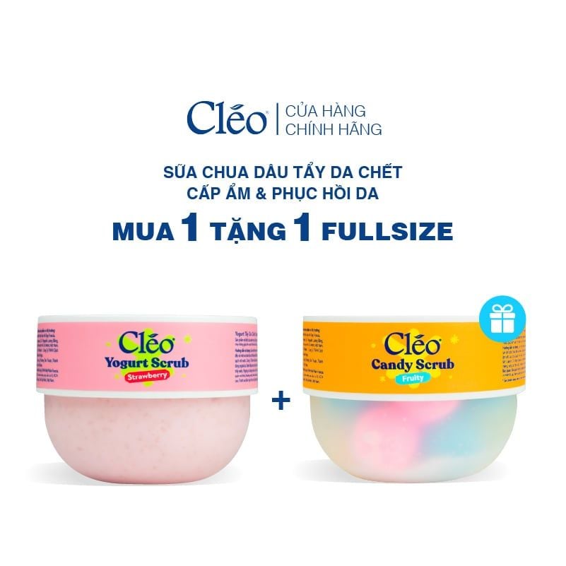  Sữa Chua Tẩy Da Chết Yogurt Strawberry Cleo - Làm Sạch Dịu Nhẹ, Cấp Ẩm Sâu Cho Da 200ml 