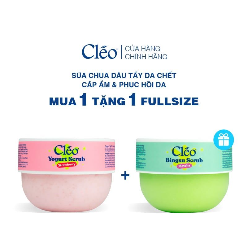  Sữa Chua Tẩy Da Chết Yogurt Strawberry Cleo - Làm Sạch Dịu Nhẹ, Cấp Ẩm Sâu Cho Da 200ml 