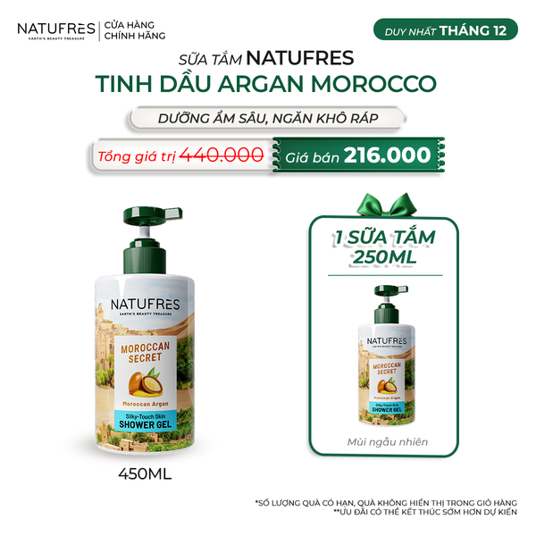SỮA TẮM Natufres MOROCCAN SECRET - Tinh dầu Argan Morocco