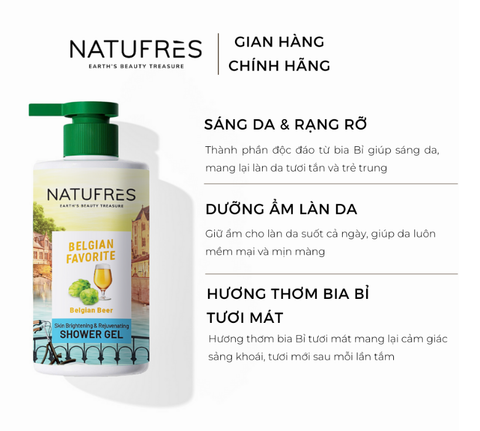  Sữa Tắm Natufres Belgian Favorite Chiết Xuất Bia Bỉ 