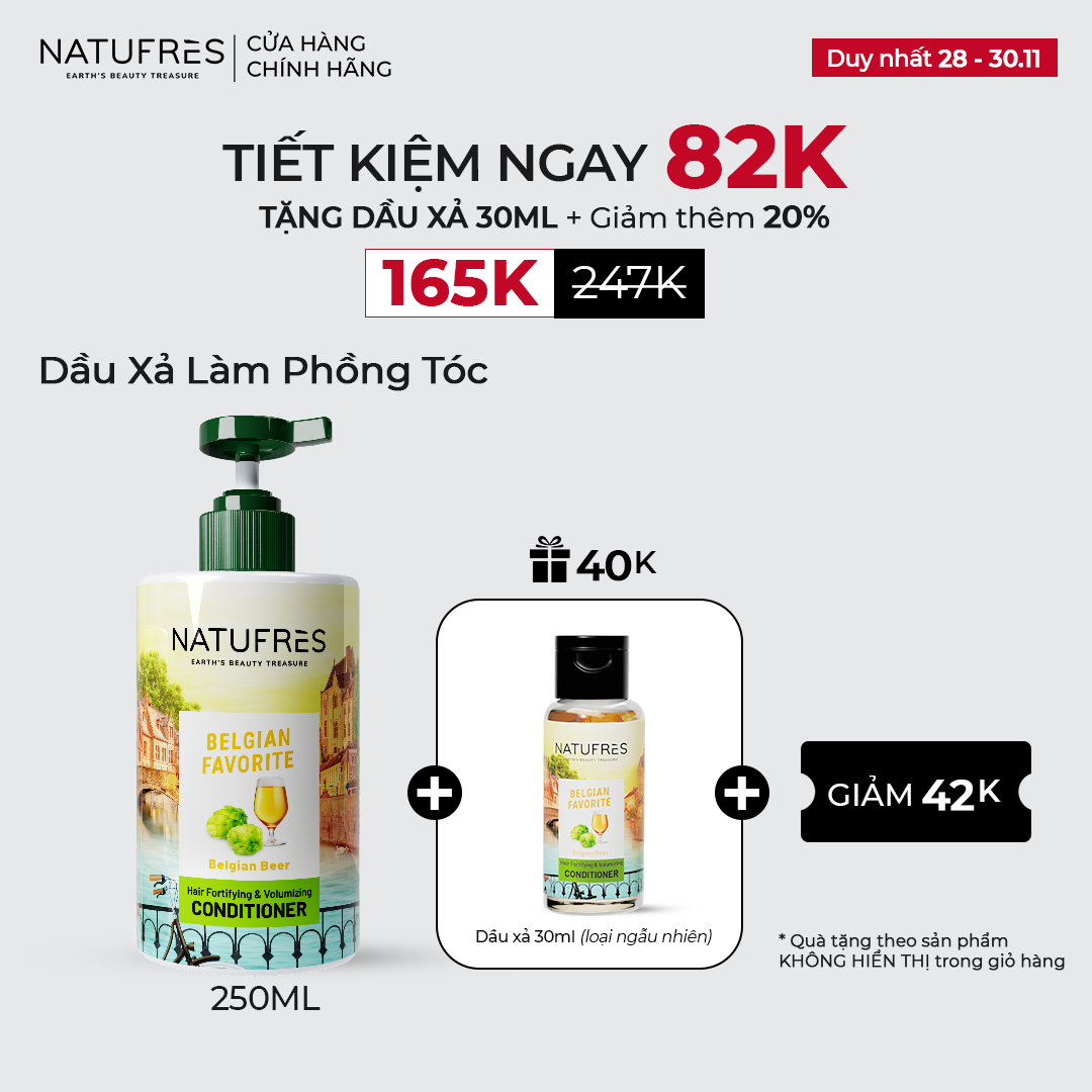 DẦU XẢ Natufres BELGIAN FAVORITE - Chiết xuất bia Bỉ