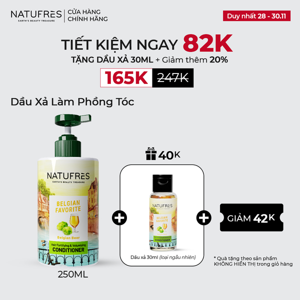 DẦU XẢ Natufres BELGIAN FAVORITE - Chiết xuất bia Bỉ