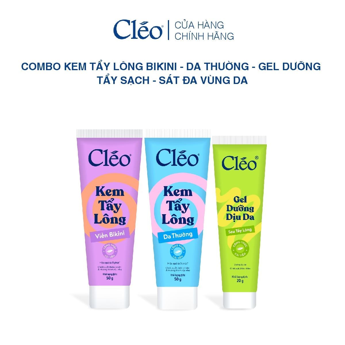  Kem Tẩy Lông Viền Bikini Cleo - Sạch Sát, Không Kích Ứng 50g 