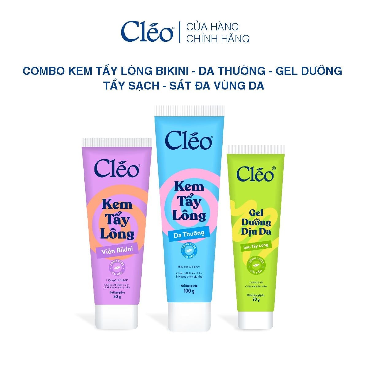  Kem Tẩy Lông Viền Bikini Cleo - Sạch Sát, Không Kích Ứng 50g 