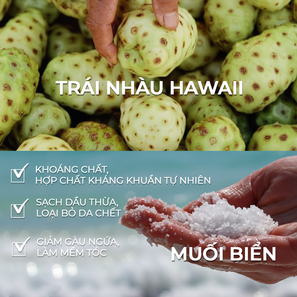  Dầu Gội Natufres Hawaiian Breeze Muối Biển & Trái Nhàu Hawaii 