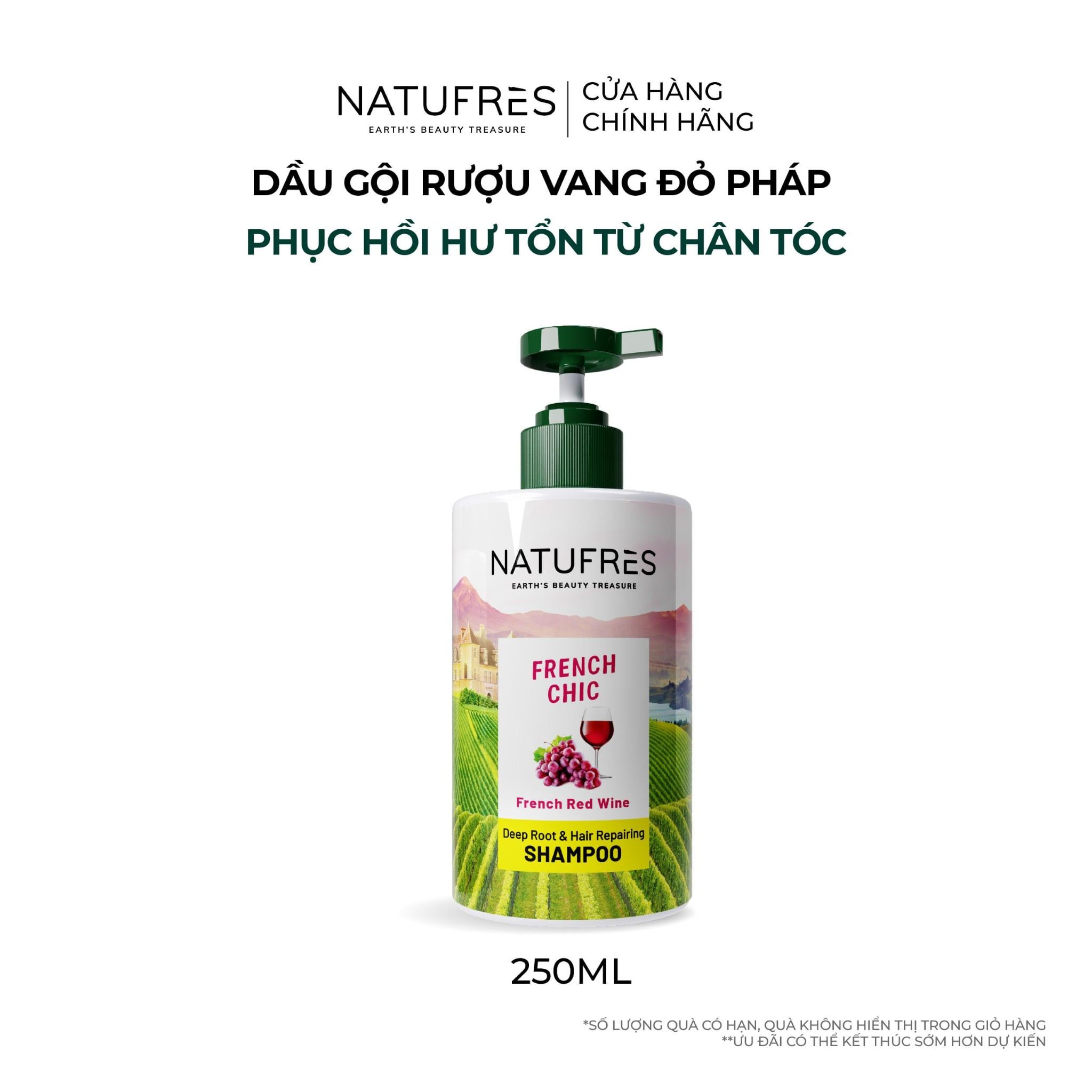  Dầu Gội Natufres French Chic Rượu Vang Đỏ Bordeaux 