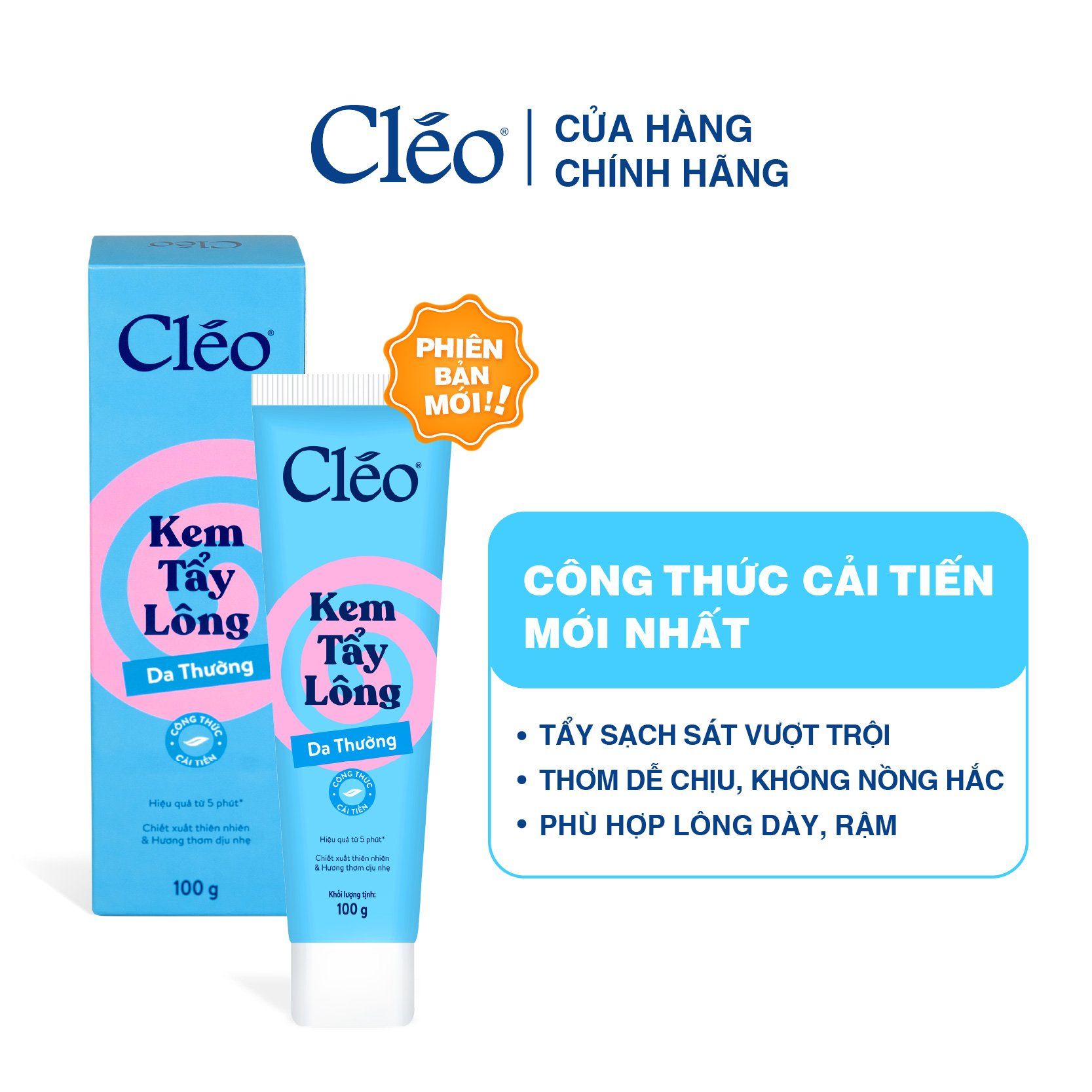  Combo Kem Tẩy Lông Nách, Tẩy Lông Tay Chân Cleo 100g & Gel Dưỡng Dịu Da 20g 