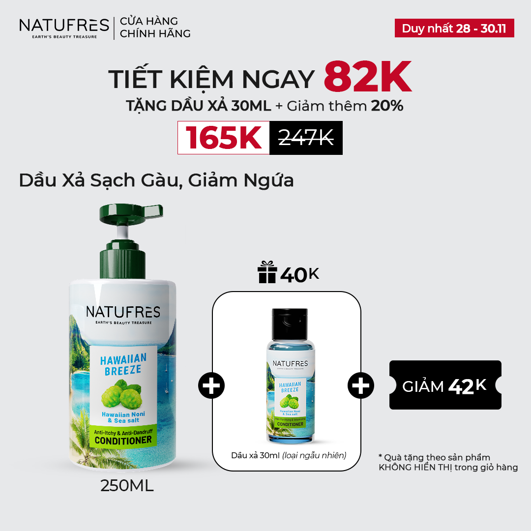 DẦU XẢ Natufres HAWAIIAN BREEZE - Muối biển và trái nhàu Hawaii