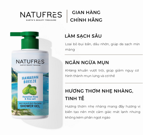  Sữa Tắm Natufres Hawaiian Breeze Muối Biển & Trái Nhàu Hawaii 