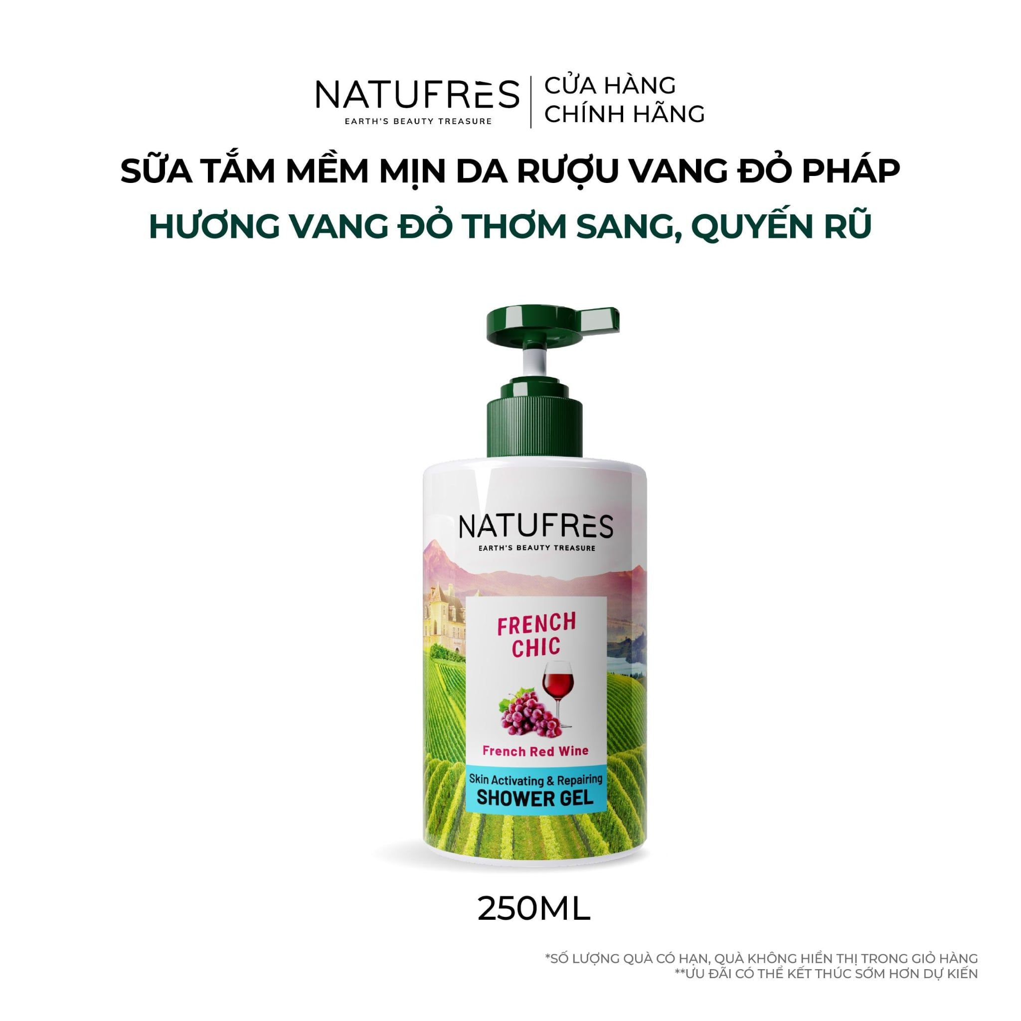  Sữa Tắm Natufres French Chic Rượu Vang Đỏ Bordeaux 