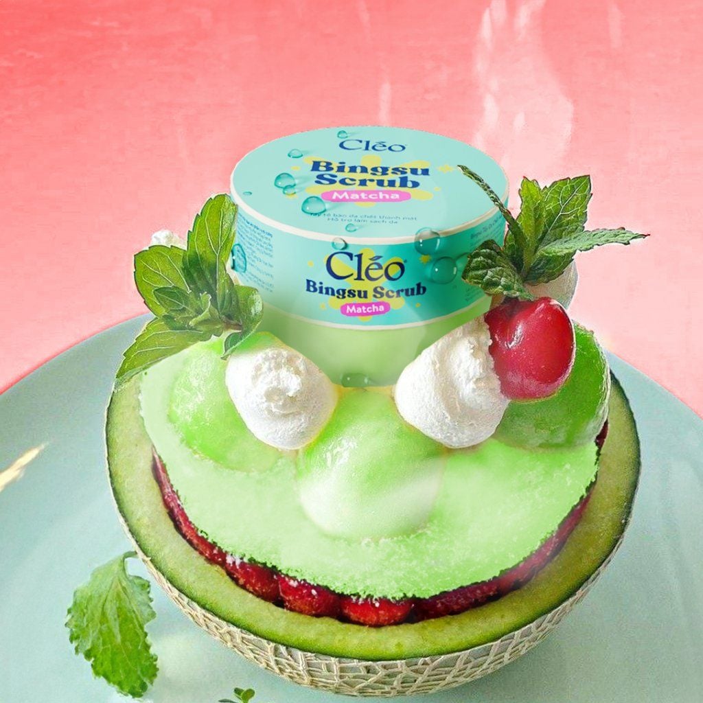  Bingsu Tẩy Da Chết Matcha Cleo - Làm Sạch Sâu Lỗ Chân Lông, Ngừa Mụn Lưng 200g 