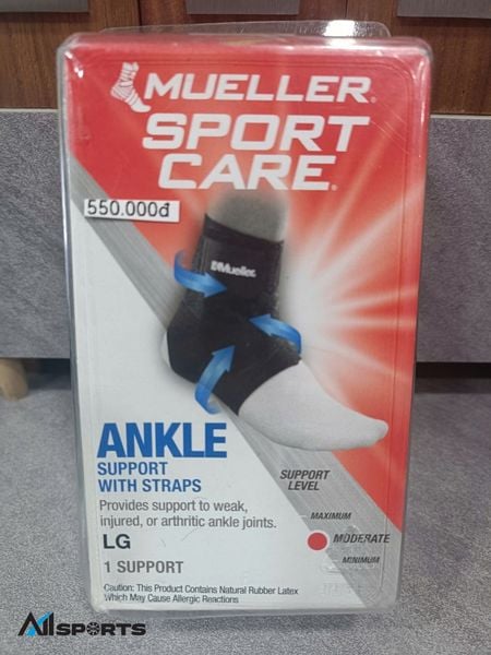 BĂNG MẮT CÁ HỖ TRỢ CÓ DÂY ĐAI HIỆU Mueller Ankle Support With Straps (1 Chiếc/Hộp ) - ML.965