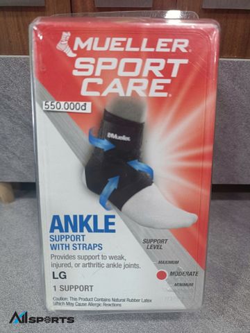 BĂNG MẮT CÁ HỖ TRỢ CÓ DÂY ĐAI HIỆU Mueller Ankle Support With Straps (1 Chiếc/Hộp ) - ML.965