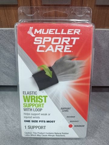 BĂNG CỔ TAY ĐÀN HỒI – HỖ TRỢ HIỆU Mueller Elastic Wrist Support With Loop (1 chiếc/ hộp) - ML.961