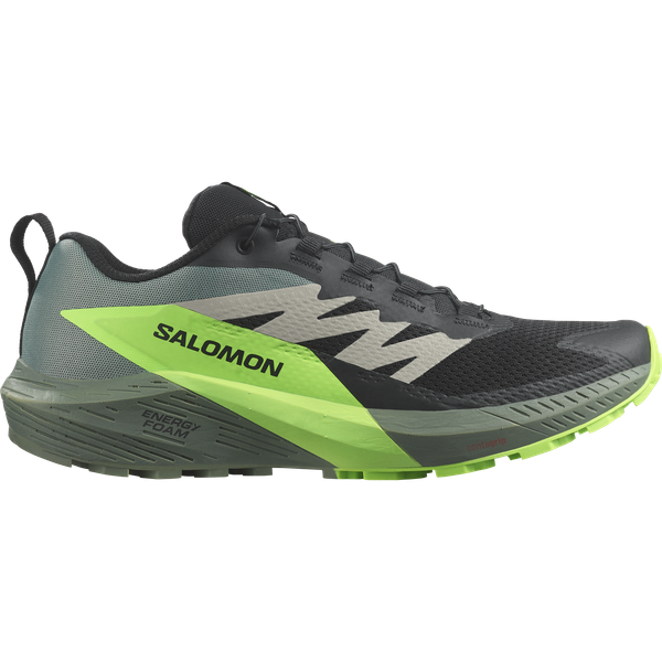 SALOMON - SENSE RIDE 5 - BLACK/LAUREL WREATH - L47311100 - Giày Chạy Bộ Địa Hình Nam