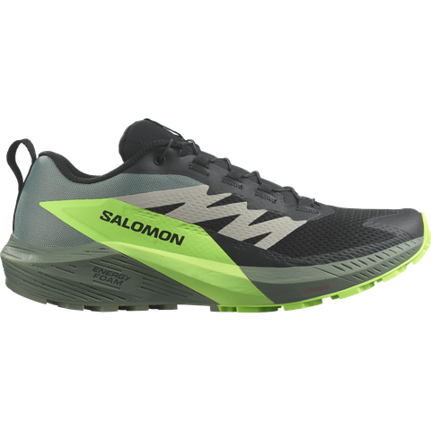 SALOMON - SENSE RIDE 5 - BLACK/LAUREL WREATH - L47311100 - Giày Chạy Bộ Địa Hình Nam