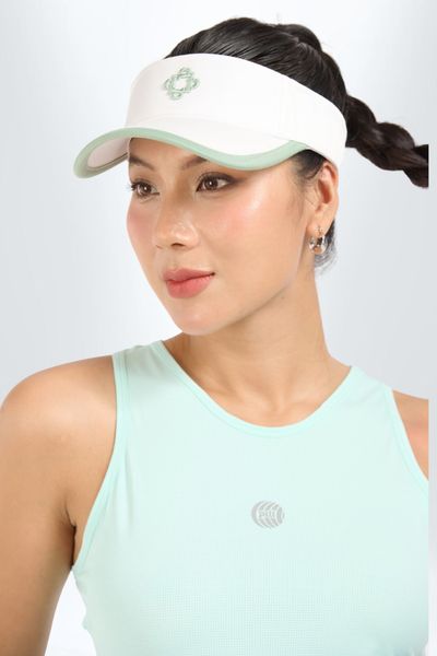 Mũ Lưỡi Trai Nửa Đầu Unisex PILI Phối Hoạ Tiết Thêu Chữ P – Màu Trắng
