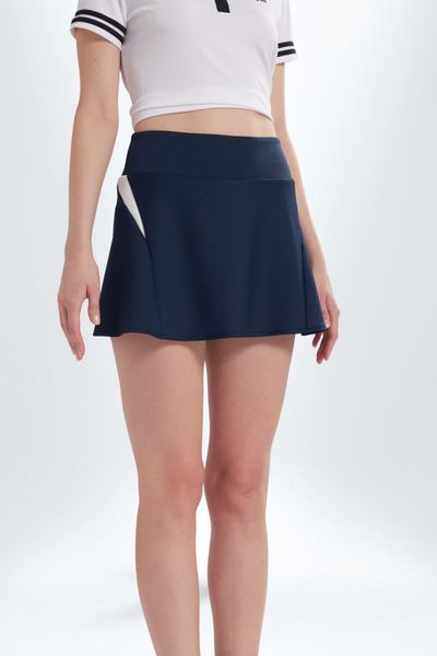 Chân Váy Thể Thao PILI Phối Màu, Form Suông – Màu Xanh navy
