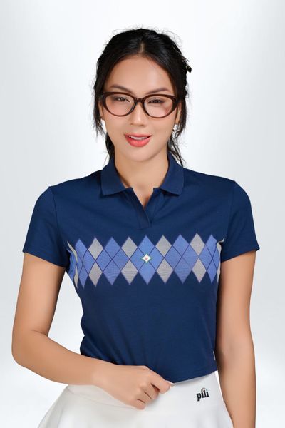 Áo Croptop Nữ PILI Hoạ Tiết Quả Trám – Màu Xanh navy