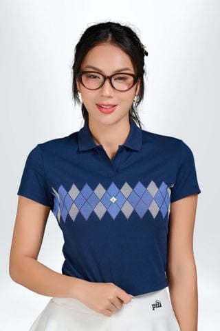 Áo Croptop Nữ PILI Hoạ Tiết Quả Trám – Màu Xanh navy