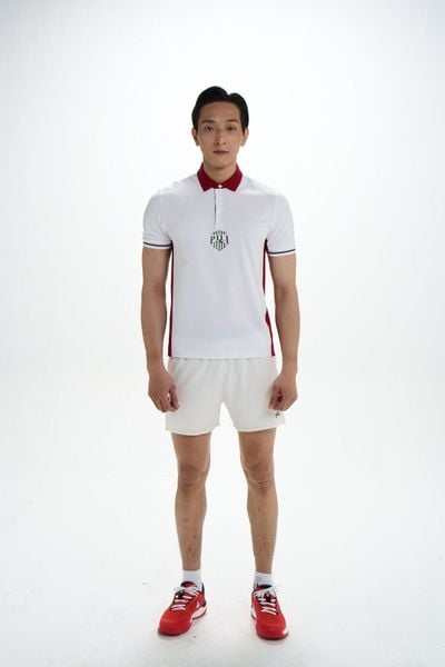Áo Polo Phối Sọc Họa Tiết Bo Tay PILI – Màu Đỏ