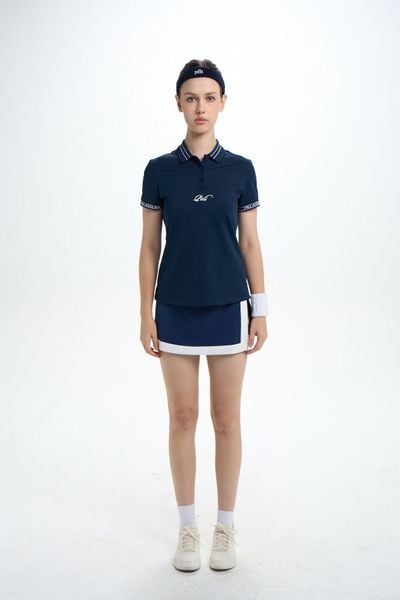 Áo Polo Nữ Viền Cổ PILI ATELIER – Màu Xanh navy